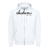 White JACKSON GUITAR Zipper Hoodie - artisFamous
