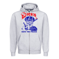 Heather Grey Dicks Hate The Police Zipper Hoodie - artisFamous