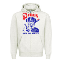Oatmeal Heather Dicks Hate The Police Zipper Hoodie - artisFamous
