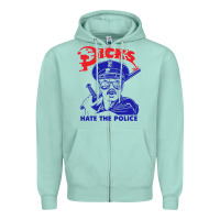 Seafoam Dicks Hate The Police Zipper Hoodie - artisFamous