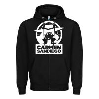 Black carmen sandiego Zipper Hoodie - artisFamous