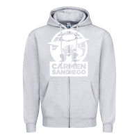 Heather Grey carmen sandiego Zipper Hoodie - artisFamous