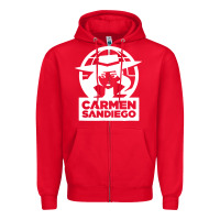 Red carmen sandiego Zipper Hoodie - artisFamous