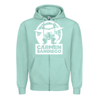 Seafoam carmen sandiego Zipper Hoodie - artisFamous