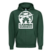 Sports Green carmen sandiego Zipper Hoodie - artisFamous