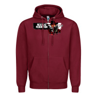 Burgundy Red Dead Redemption 2 Red Moon Cowboy Zipper Hoodie - artisFamous