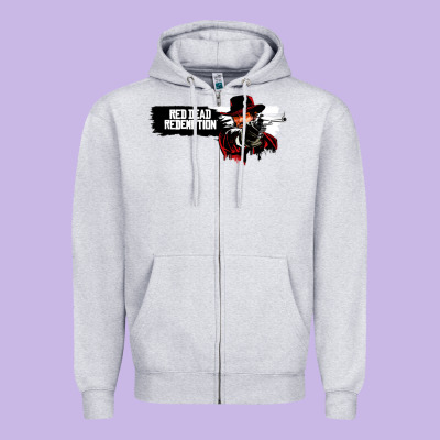 Red Dead Redemption 2 Red Moon Cowboy Zipper Hoodie Designed By Artisfamous