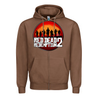 Chestnut Red Dead Redemption 2 Red Moon Cowboy Zipper Hoodie - artisFamous