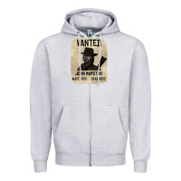 Heather Grey Red Dead Redemption 2 Red Moon Cowboy wanted john marston Zipper Hoodie - artisFamous