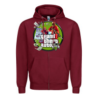 Burgundy Grand Theft Auto Zipper Hoodie - artisFamous