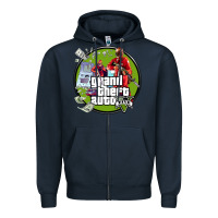 Navy Grand Theft Auto Zipper Hoodie - artisFamous