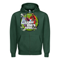 Sports Green Grand Theft Auto Zipper Hoodie - artisFamous