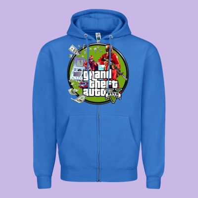 Grand Theft Auto Zipper Hoodie Designed By Artisfamous