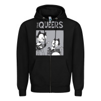 Black The Queers Zipper Hoodie - artisFamous