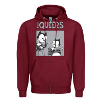Burgundy The Queers Zipper Hoodie - artisFamous