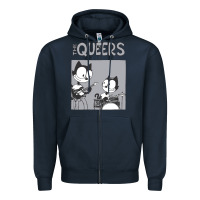 Navy The Queers Zipper Hoodie - artisFamous
