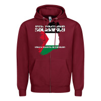 Burgundy irish palestinian solidarity Zipper Hoodie - artisFamous