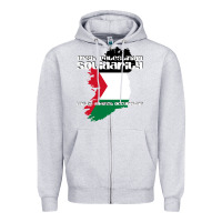 Heather Grey irish palestinian solidarity Zipper Hoodie - artisFamous