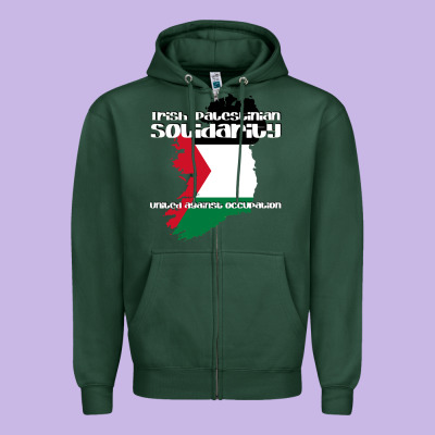Irish Palestinian Solidarity Zipper Hoodie Designed By Artisfamous