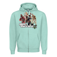 Seafoam Grand Theft Auto Zipper Hoodie - artisFamous