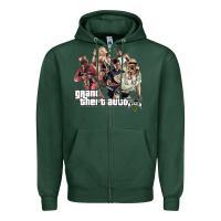 Sports Green Grand Theft Auto Zipper Hoodie - artisFamous