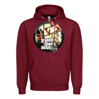 Burgundy Grand Theft Auto Zipper Hoodie - artisFamous