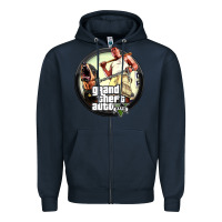 Navy Grand Theft Auto Zipper Hoodie - artisFamous