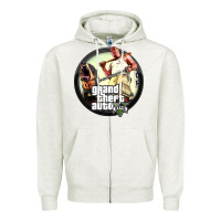 Oatmeal Heather Grand Theft Auto Zipper Hoodie - artisFamous