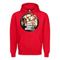 Red Grand Theft Auto Zipper Hoodie - artisFamous