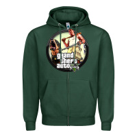 Sports Green Grand Theft Auto Zipper Hoodie - artisFamous