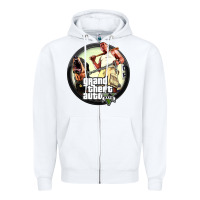 White Grand Theft Auto Zipper Hoodie - artisFamous