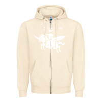 Sandshell alien riding unicorn  cool ufo cowboy Zipper Hoodie - artisFamous