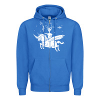 True Royal alien riding unicorn  cool ufo cowboy Zipper Hoodie - artisFamous