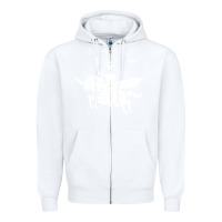 White alien riding unicorn  cool ufo cowboy Zipper Hoodie - artisFamous