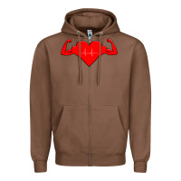 Chestnut Healthy Heart Zipper Hoodie - artisFamous