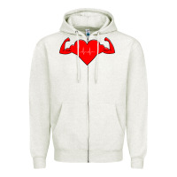 Oatmeal Heather Healthy Heart Zipper Hoodie - artisFamous