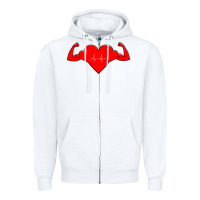 White Healthy Heart Zipper Hoodie - artisFamous