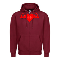 Burgundy Healthy Heart Zipper Hoodie - artisFamous