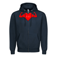Navy Healthy Heart Zipper Hoodie - artisFamous
