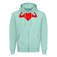 Seafoam Healthy Heart Zipper Hoodie - artisFamous