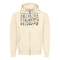 Sandshell Stranger Lights Alphabet Zipper Hoodie - artisFamous