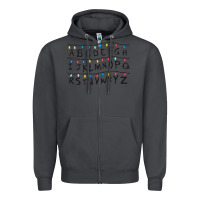 Smoke Stranger Lights Alphabet Zipper Hoodie - artisFamous