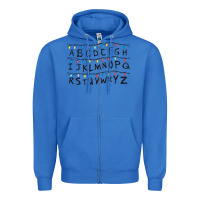 True Royal Stranger Lights Alphabet Zipper Hoodie - artisFamous