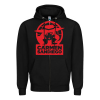 Black carmen sandiego Zipper Hoodie - artisFamous