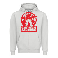 Dove Grey carmen sandiego Zipper Hoodie - artisFamous