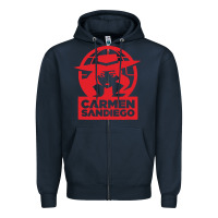 Navy carmen sandiego Zipper Hoodie - artisFamous