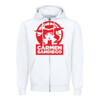 White carmen sandiego Zipper Hoodie - artisFamous