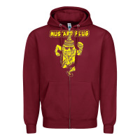 Burgundy mustard plug Zipper Hoodie - artisFamous