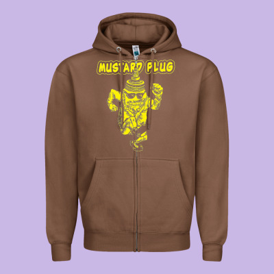 Mustard Plug Zipper Hoodie Designed By Artisfamous