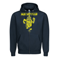 Navy mustard plug Zipper Hoodie - artisFamous